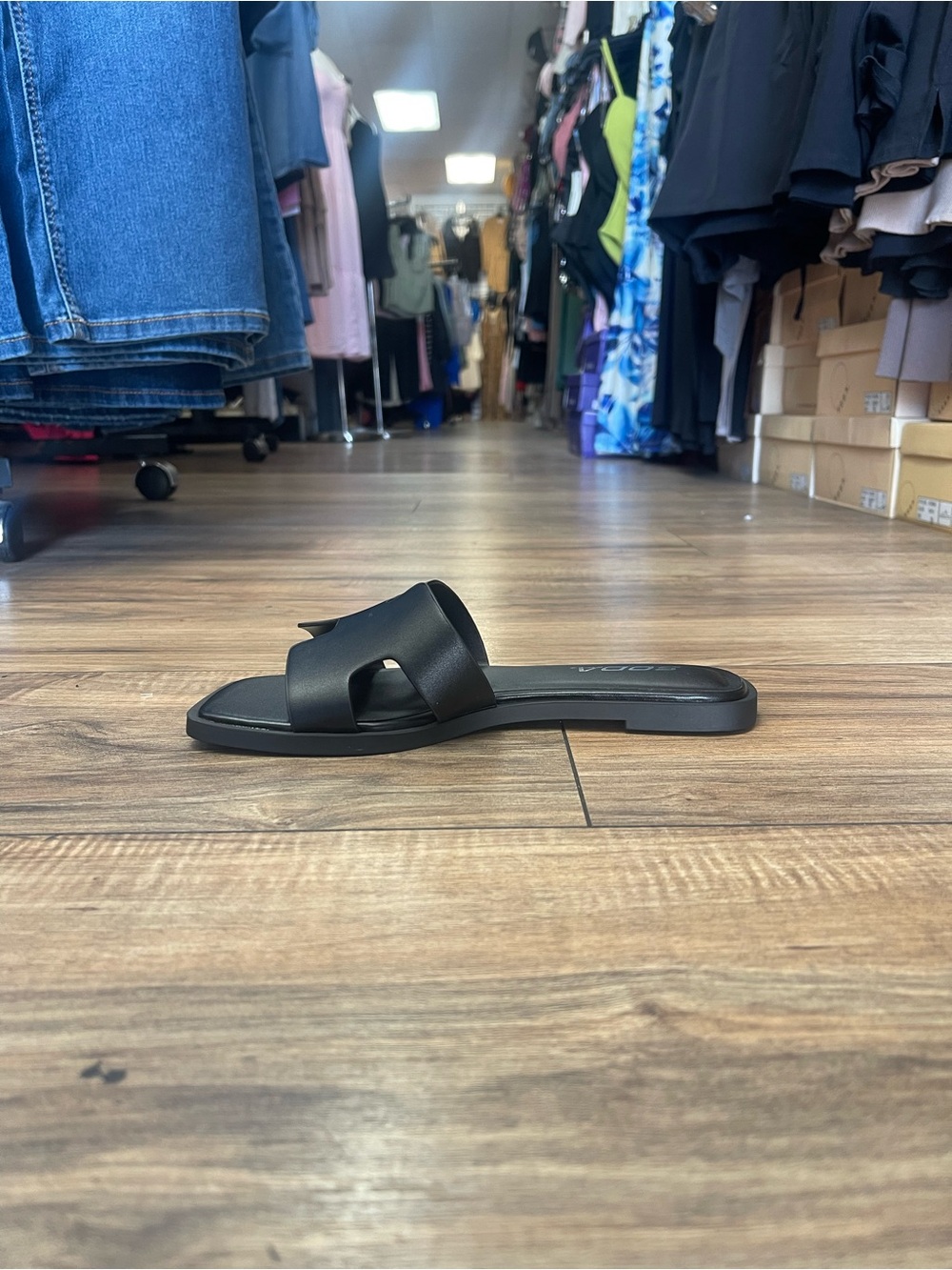 Classic Black Slide Sandal - Women's Casual Slip-On